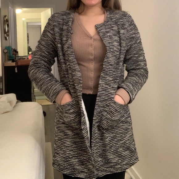 Jones New York Tweed Blazer Long - Picture 1 of 9